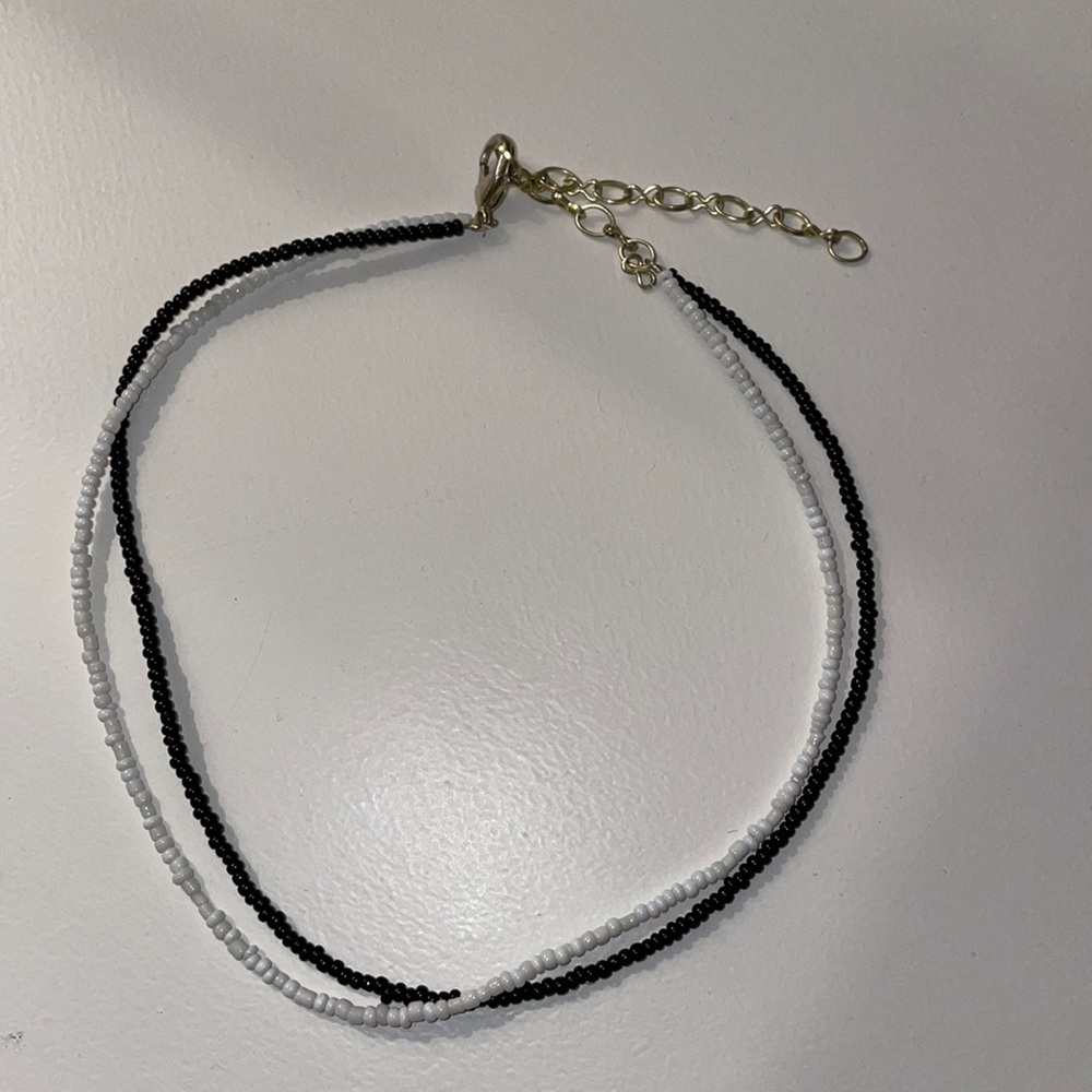Black and White Beaded Necklace